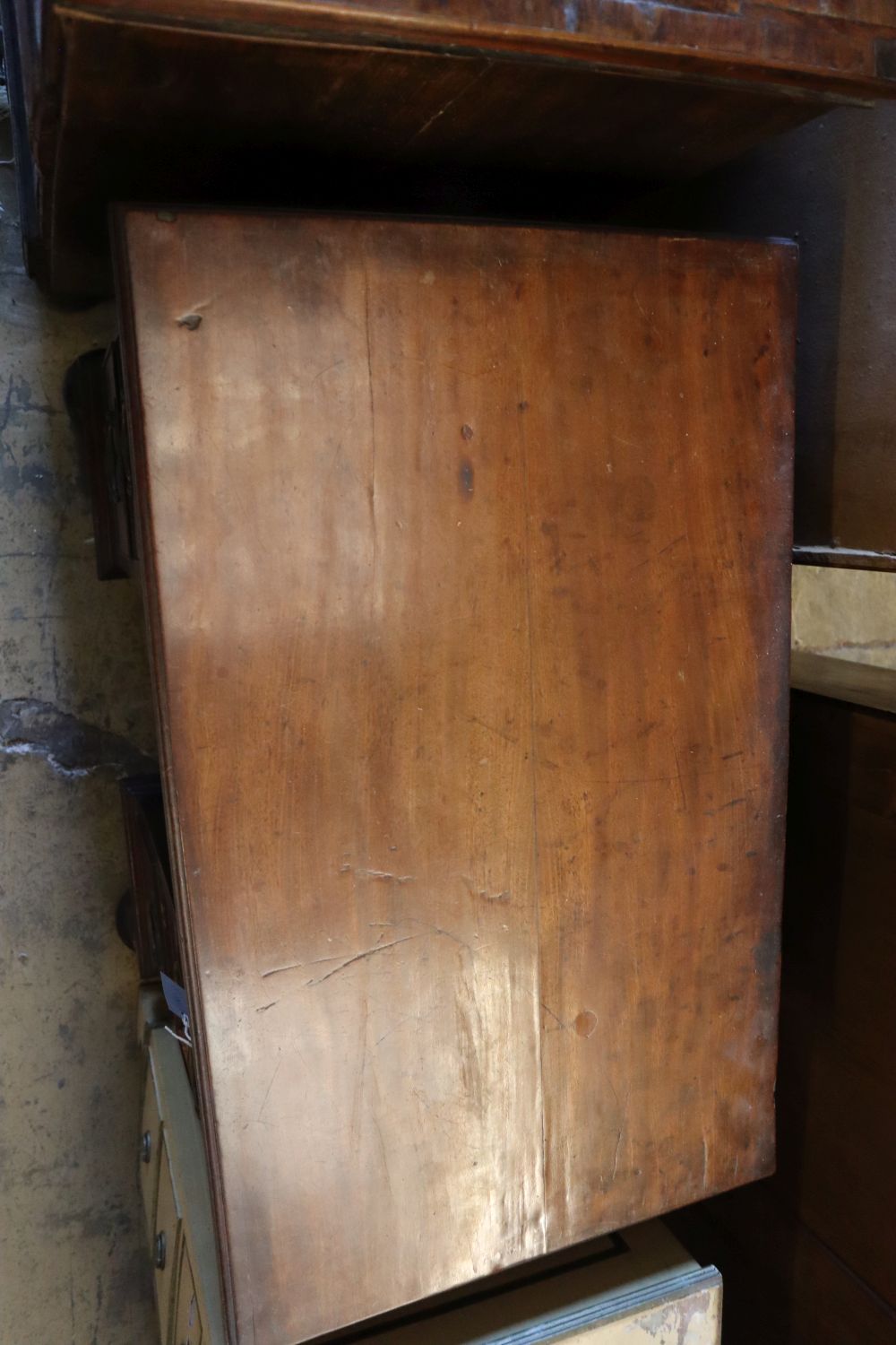 A George II mahogany kneehole desk, width 78cm